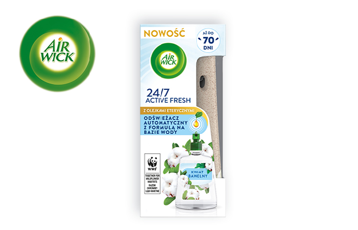 Odśwież swój dom z Air Wick 24/7 Active Fresh o zapachu Kwiatu Bawełny i zdobądź go za cenę wysyłki dzięki naszemu testowi! 